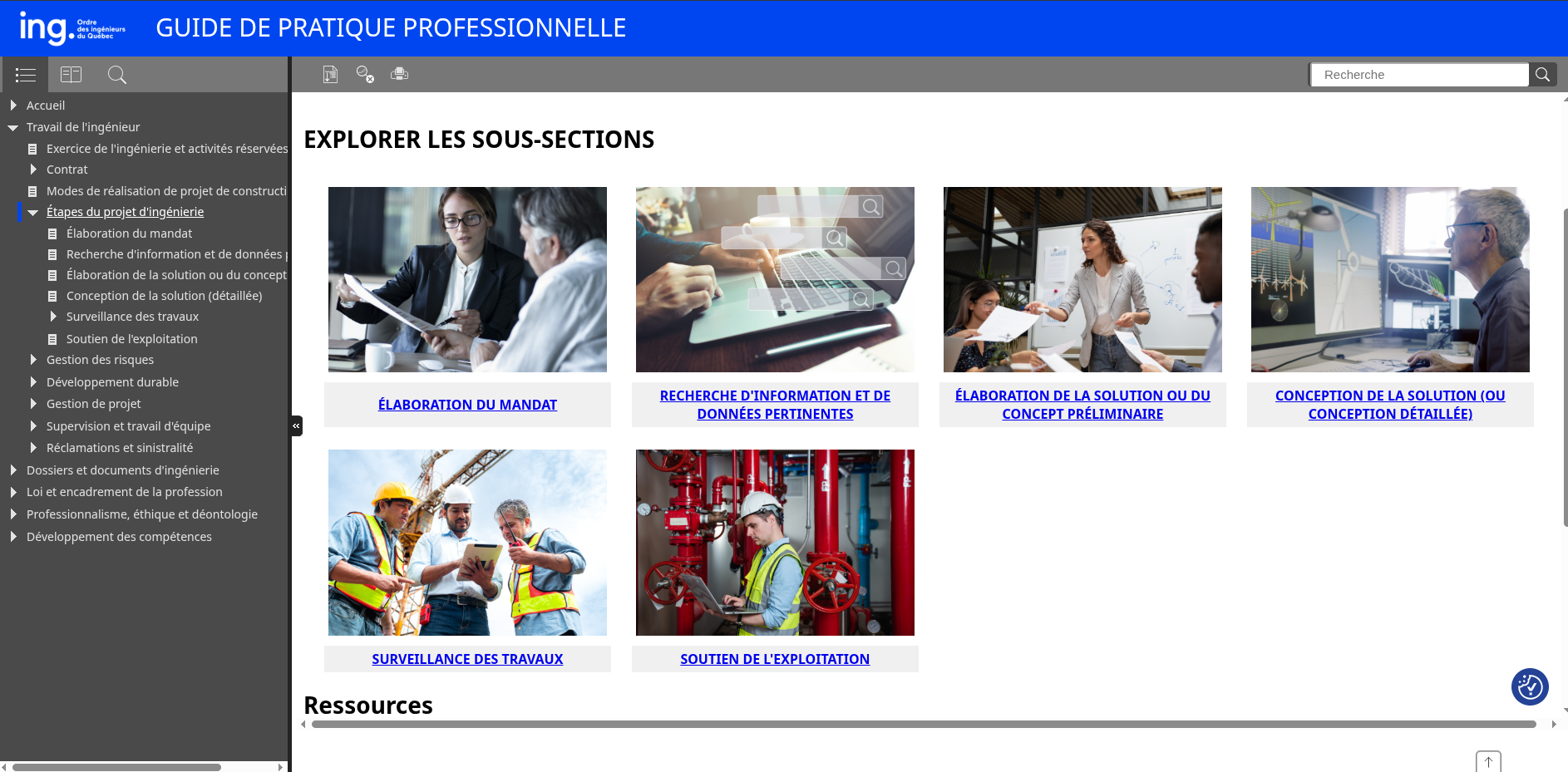 ÉTAPES DU PROJET D'INGÉNIERIE, OIQ